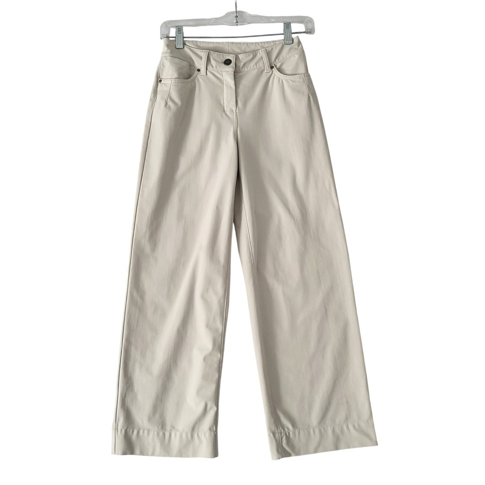 lululemon athletica Wide-Leg Cropped Pants in Light Cream - Picture 3 of 11